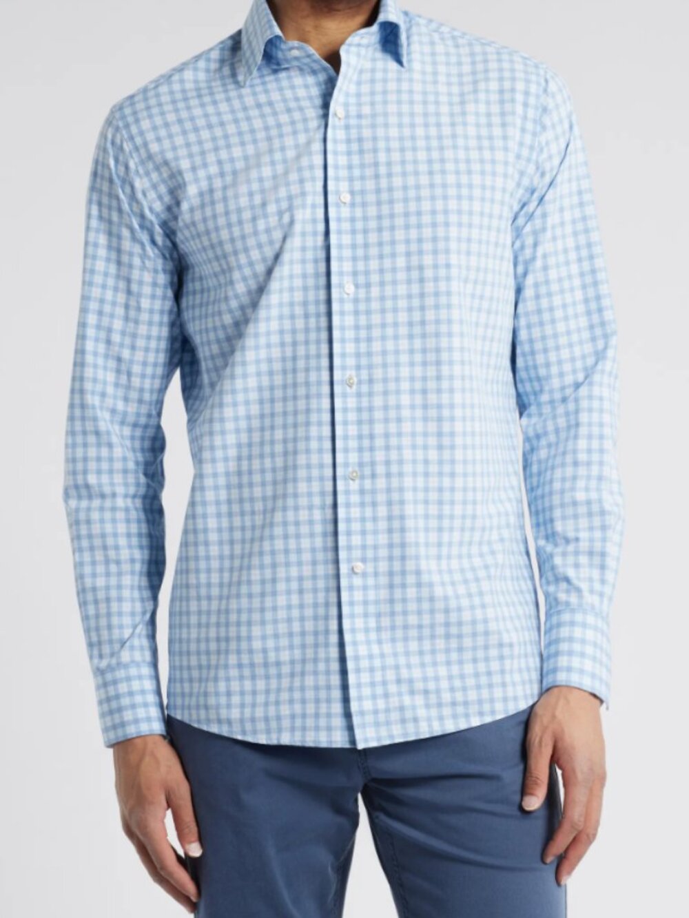 Peter Millar Blue Crown Coltrane Performance Poplin Button-Up - Size - XL